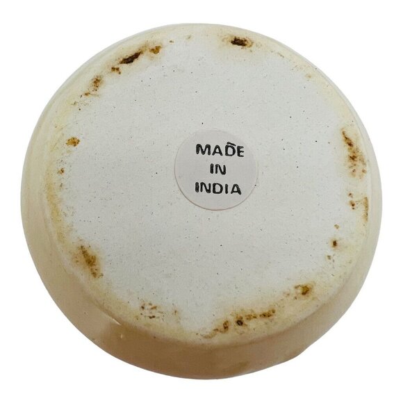 Cocktail Hors d’oeuvre Forks in Ceramic Holder Set of 7 Carved Silver Beige - Picture 7 of 9